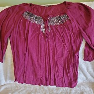 Dressy, casual shirt, sequins, womans